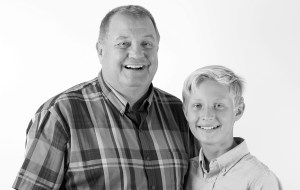 dad and son BandW